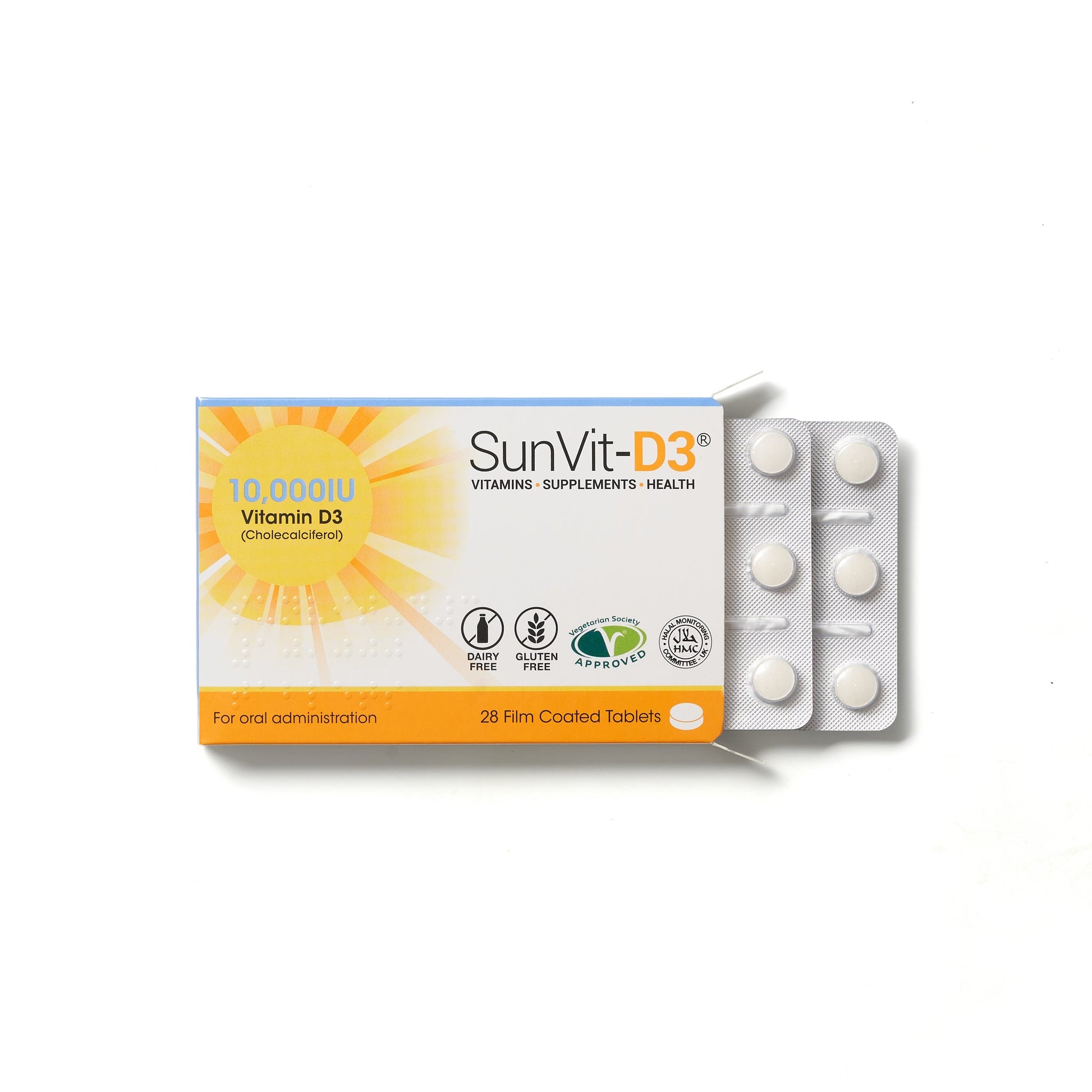 10,000IU (250ug) D3 High Strength Weekly Tablets for Adults - SunVit - D3