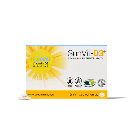 10,000IU (250ug) D3 High Strength Weekly Tablets for Adults - SunVit - D3