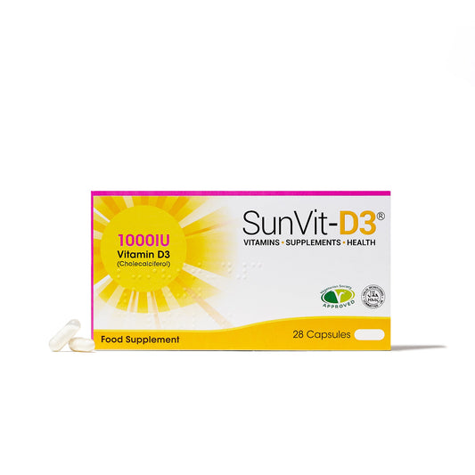 1,000IU (25ug) D3 Daily Capsules, For Adults & Children - SunVit - D3