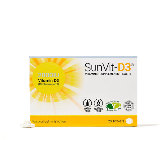 2,000IU (50ug) D3 Daily Tablets, For Adults & Children - SunVit - D3