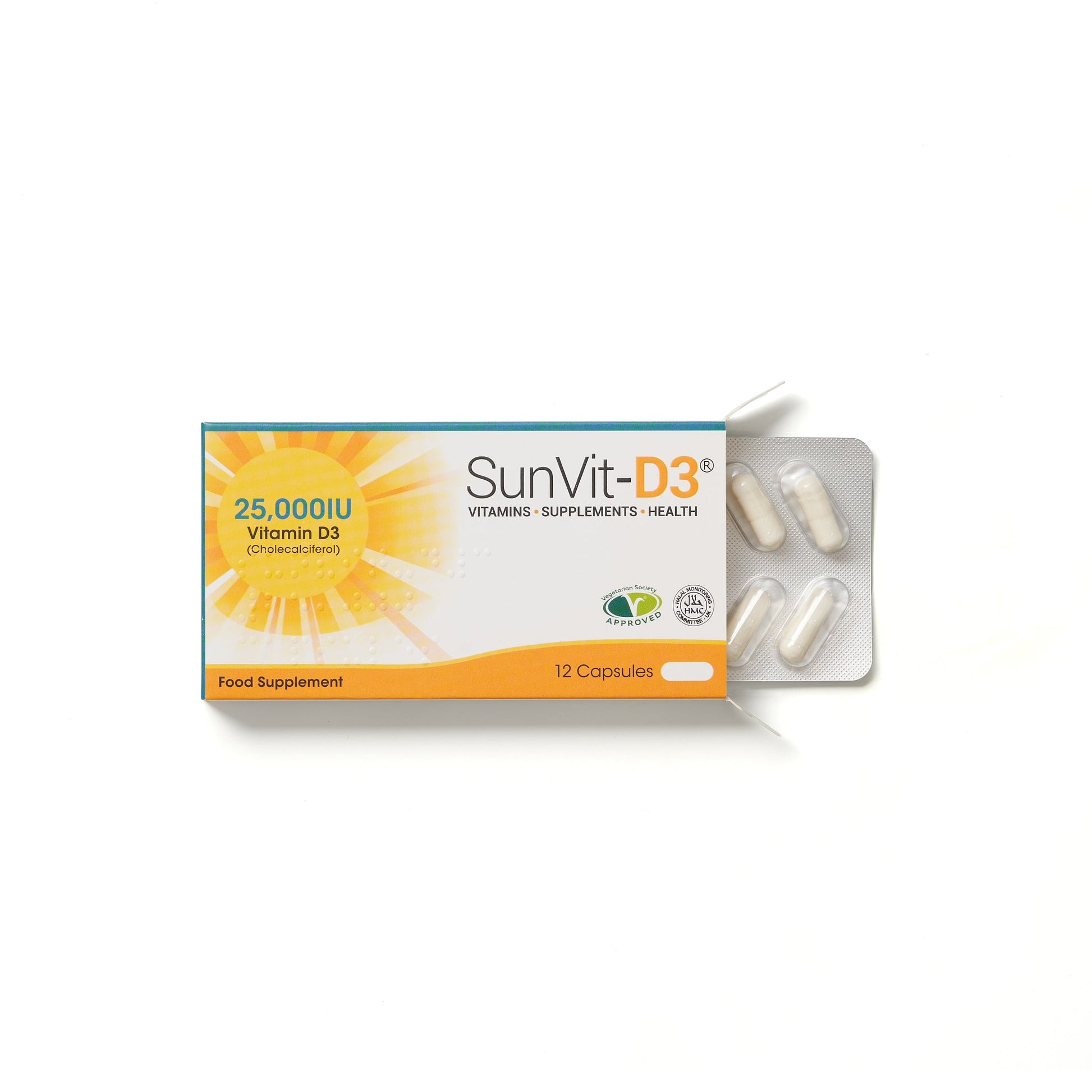 25,000IU (625ug) D3 High Strength Weekly Capsules for Adults - SunVit - D3