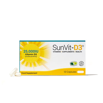 25,000IU (625ug) D3 High Strength Weekly Capsules for Adults - SunVit - D3