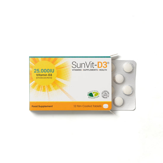 25,000IU (625ug) D3 High Strength Weekly Tablets for Adults - SunVit - D3