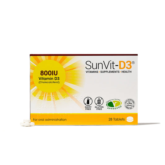 800IU (20ug) D3 Daily Tablets, For Adults & Children - SunVit - D3