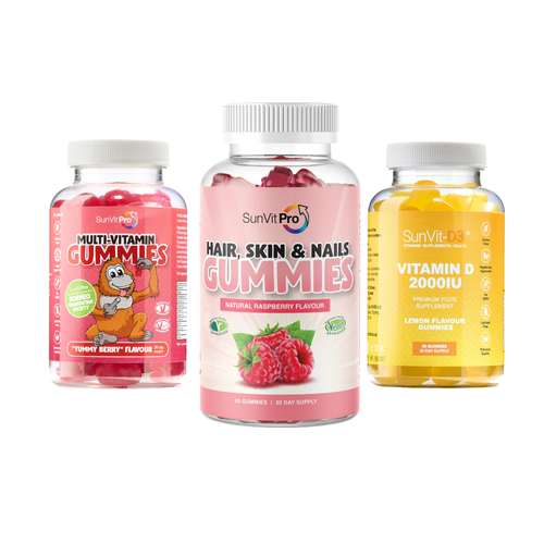 Ultimate Family, Biotin, Multivitamin, D3 Gummy Bundle, For Adults & Children