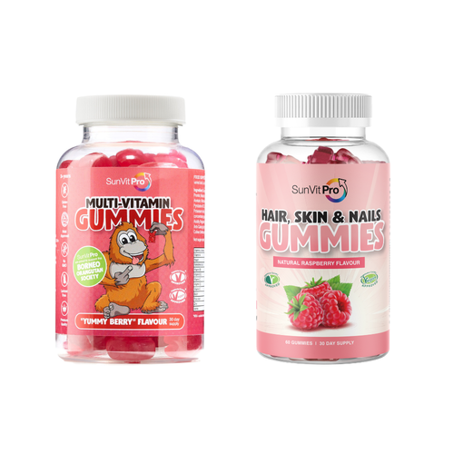 Biotin & Multivitamin Family Gummy Bundle, For Adults & Children