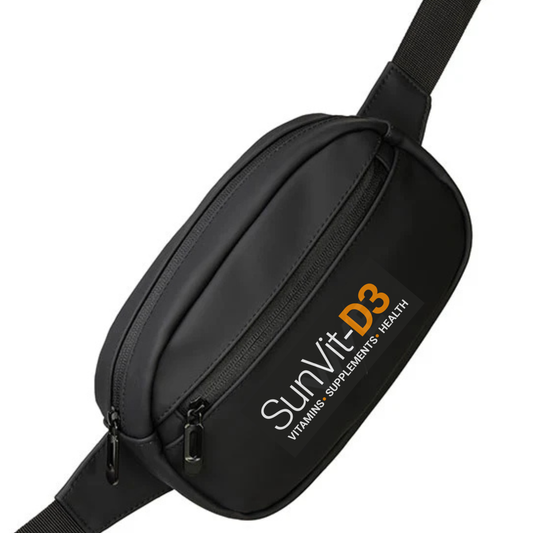 SunVit-D3, Recycled PU Crossbody Bag - For Hiking, Walking & Running