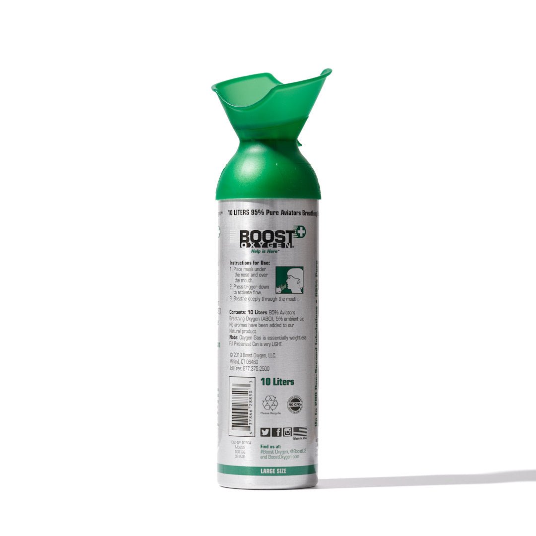 Boost Natural - 95% Pure Oxygen Can 10L Up To 200 Uses, For Health & Breathing - SunVit - D3
