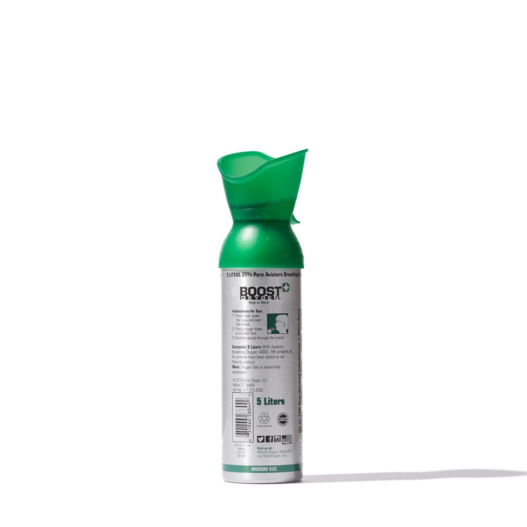 Boost Natural - 95% Pure Oxygen Can 5L, Up To 100 Uses, For Health & Breathing - SunVit - D3