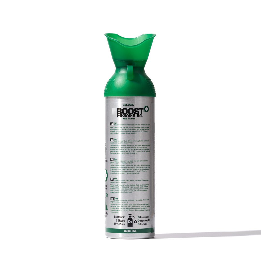 Boost Natural - 95% Pure Oxygen Can 9L Up To 200 Uses, For Health & Breathing - SunVit - D3