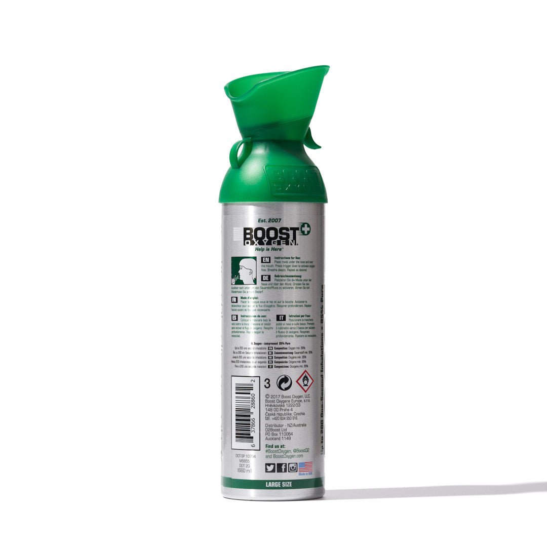 Boost Natural - 95% Pure Oxygen Can 9L Up To 200 Uses, For Health & Breathing - SunVit - D3