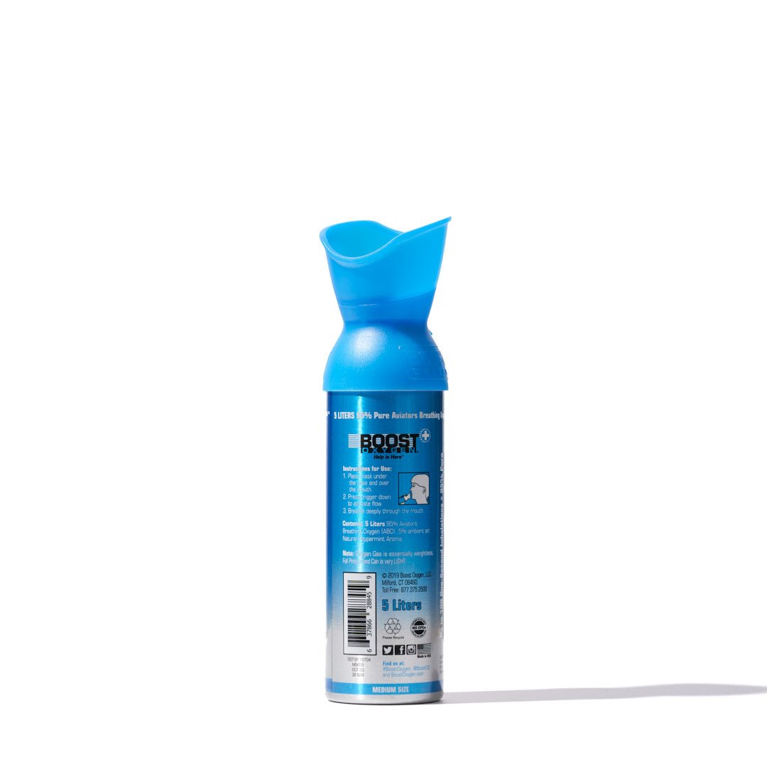 Boost Peppermint 95% - Pure Oxygen Can 5L Up To 100 Uses, For Health & Breathing - SunVit - D3