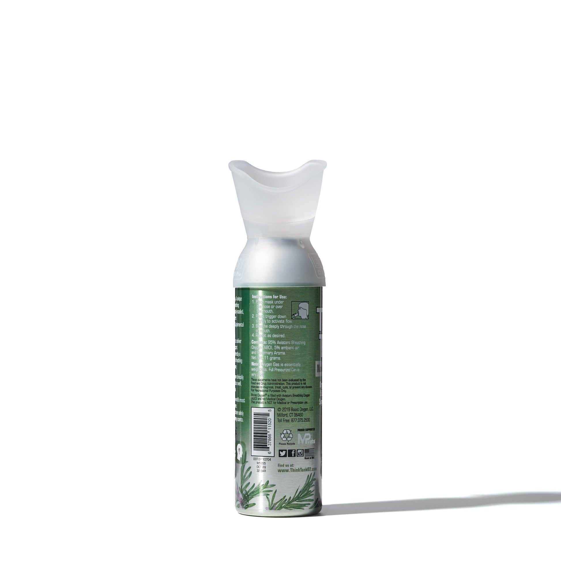 Boost Think Tank - 95% Pure Oxygen Can 5L Up To 100 Uses, For Health & Wellness - SunVit - D3