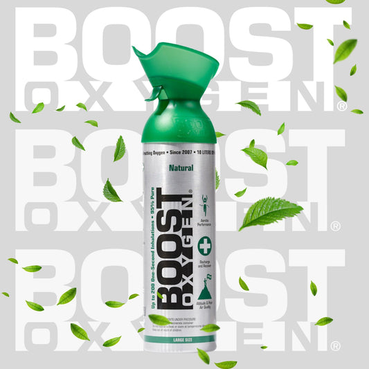 Boost Natural - 95% Pure Oxygen 9L, 200 x 1-second inhales for Health & Breathing