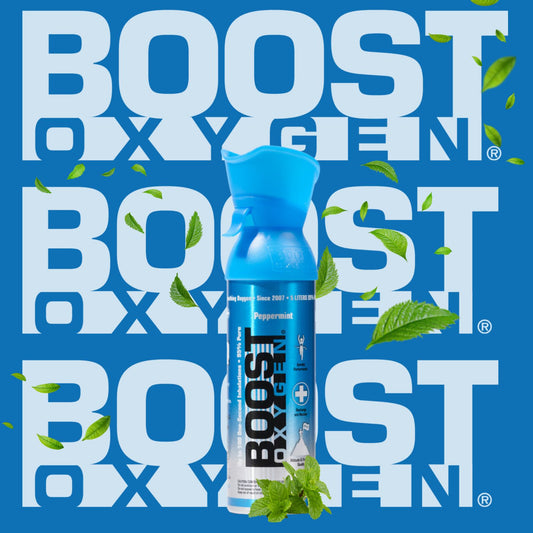Boost Peppermint 95% - Pure Oxygen Can 5L, 100 x 1-second Inhales for Health & Breathing