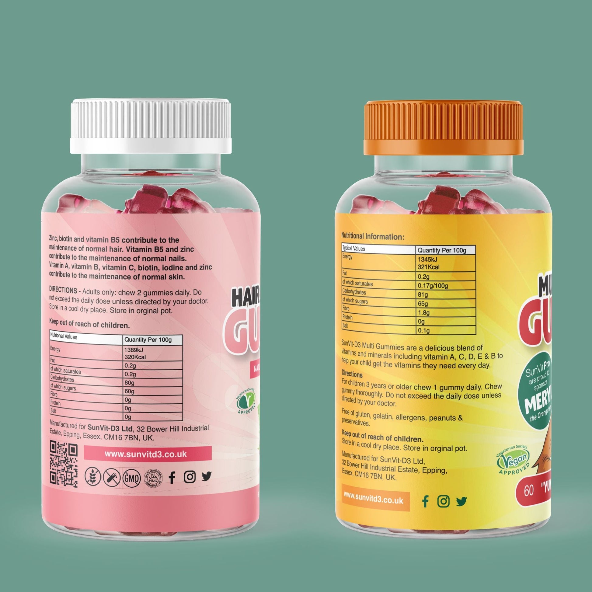 Hair, Skin & Nails, Kids Multi-Gummies - SunVit-D3