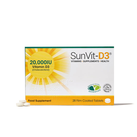 20,000IU (500ug) D3 High Strength Weekly Tablets for Adults only - SunVit - D3