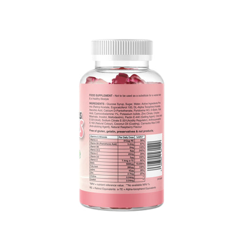 5000mcg Biotin Gummies, Daily Dose for Hair, Skin & Nail Strength (Berry Flavoured) Menopause Approved