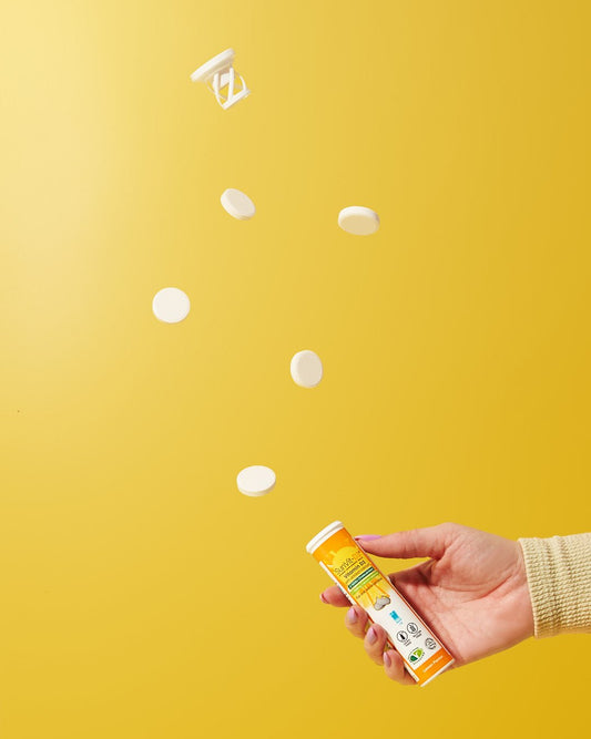 56 Dissolvable Lemon Calcium Tablets 600mg, with Vitamin D3 400IU (10ug) - SunVit-D3