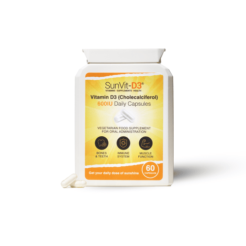 600IU (15µg) 60, Low Strength Daily Vitamin D3 Capsules, For Adults & Children