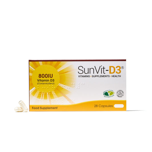 800IU (20ug) D3 Daily Capsules, For Adults & Children - SunVit - D3