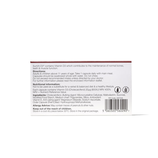 800IU (20ug) D3 Daily Capsules, For Adults & Children