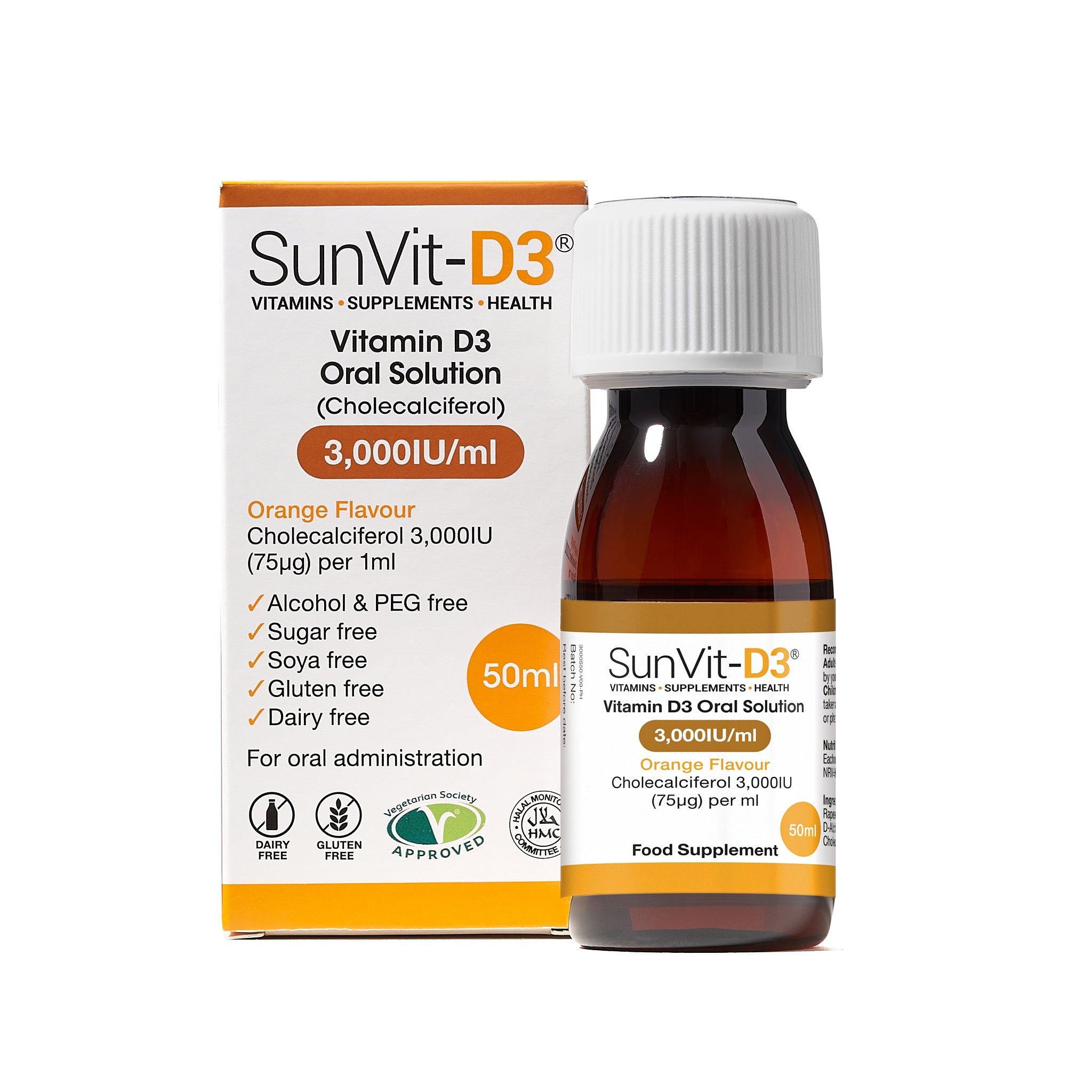 Buy Vitamin D3 liquid 3000iu/ml For Adults and Kids Online | SunVit-D3