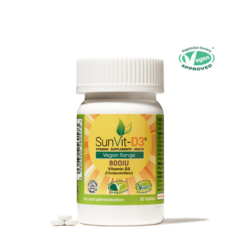 Vegan 800IU (20µg) 30, Low Strength Daily Vitamin D3 Tablets, For Adults & Children, Natural Organic Pine Sourced