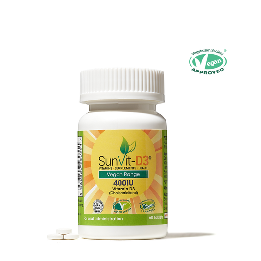 Vegan 400IU (10ug) 60 D3 Tablets, Natural Organic Pine Sourced, Daily Supplement
