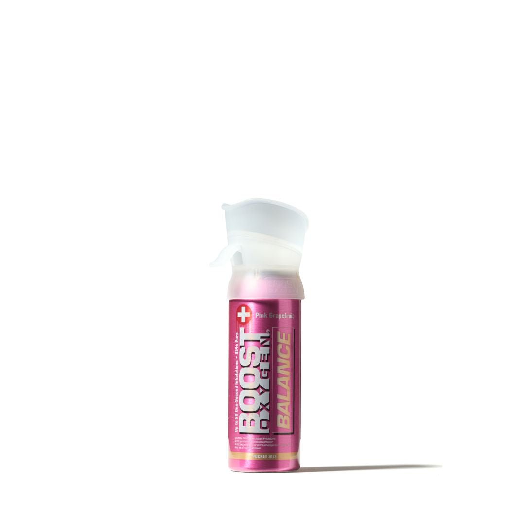 Boost Pink Grapefruit 3L - 95% Pure Oxygen canister, 60 x 1 - second Inhales for Energy & Focus - SunVit - D3