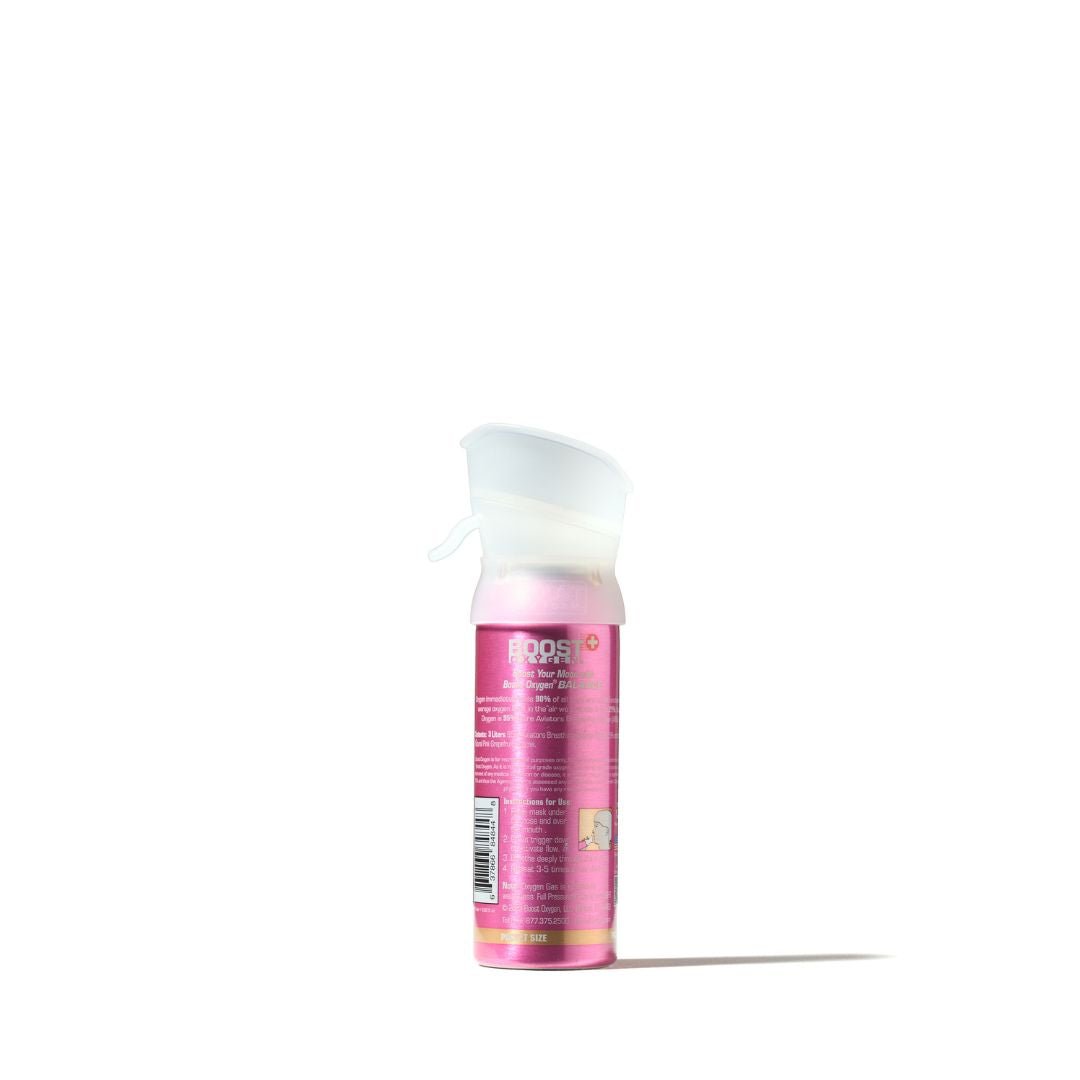 Boost Pink Grapefruit 3L - 95% Pure Oxygen canister, 60 x 1 - second Inhales for Energy & Focus - SunVit - D3