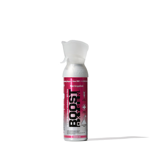Boost Pink Grapefruit 5L - 95% Pure Oxygen Canister, 100 x 1 - second Inhales for Energy & Focus - SunVit - D3