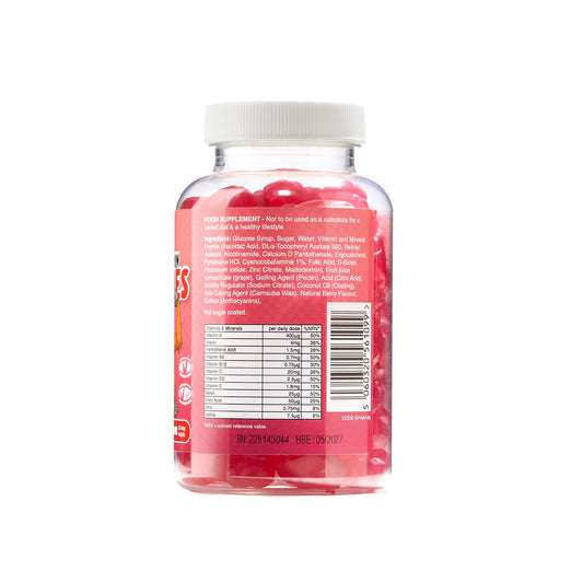 Daily Multivitamin Gummy aged 3+ (Berry Flavoured) 2 gummies daily, contains 12 vitamins - SunVit - D3