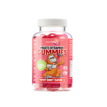 Daily Multivitamin Gummy aged 3+ (Berry Flavoured) 2 gummies daily, contains 12 vitamins - SunVit - D3