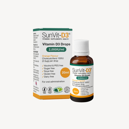 Vitamin D3 (50ug) 2,000IU 20ml Convenient Daily Strength Solution - SunVit-D3